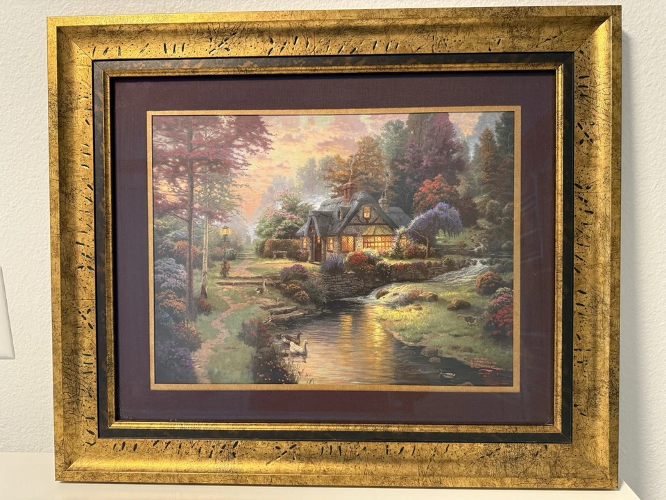 Thomas Kinkade Original “Stillwater Cottage” Framed Art 23.5” x 19.5” - Image 2 of 4