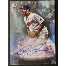 2016 Bowman Inception Bobby Bradley Certified Prospect Auto Green /50 Indians 