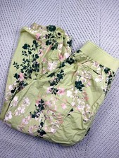 Free People Movement Mesmerize Me Floral Cargo Pants L Green Slouchy Gorpcore
