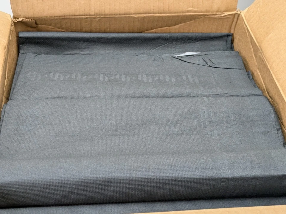 Hoffmaster 2-Ply Tissue Paper 1-Ply Poly Table Cover Black, 108" x 54"  25/Pack - Image 4 of 4