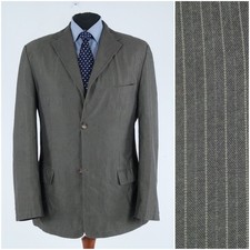 Mens DEER ISLAND UK 44L Summer Brown Summer Cotton Sport Coat Blazer Jacket