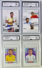 Lotto 4 Card MESSI PELE NEYMAR YAMAL - Panini & Leaf - GRADED GEM MINT 10💎💎💎💎💎