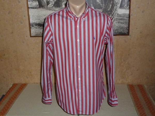 Men Polo Ralph Lauren Shirt Red Cotton 38 / M / 46 #CMBK