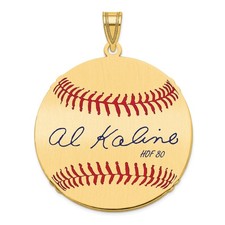 Gold-plating over Sterling Silver Al Kaline Hall of Fame Signature Large Epoxy B