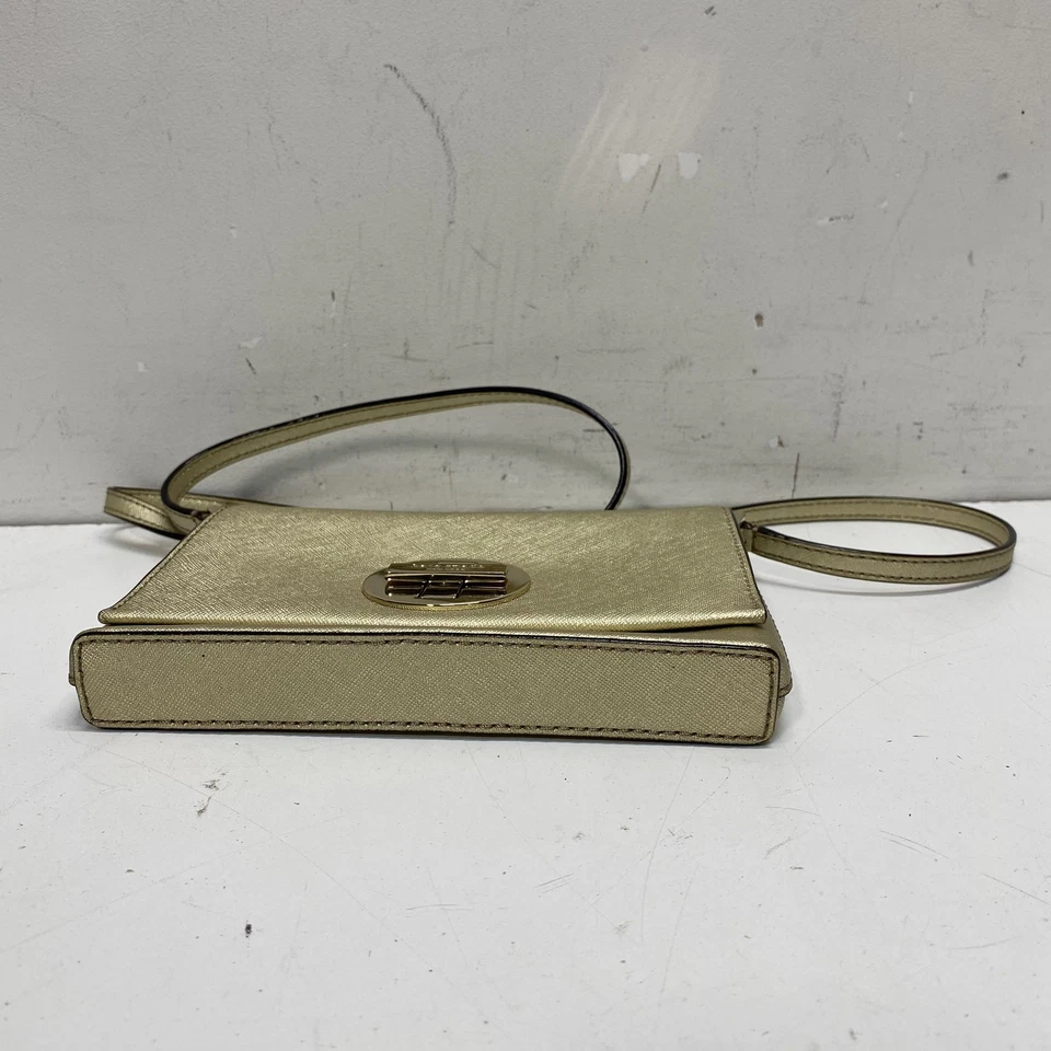 Kate Spade Gold Leather Crossbody Purse Small - Image 3 of 4