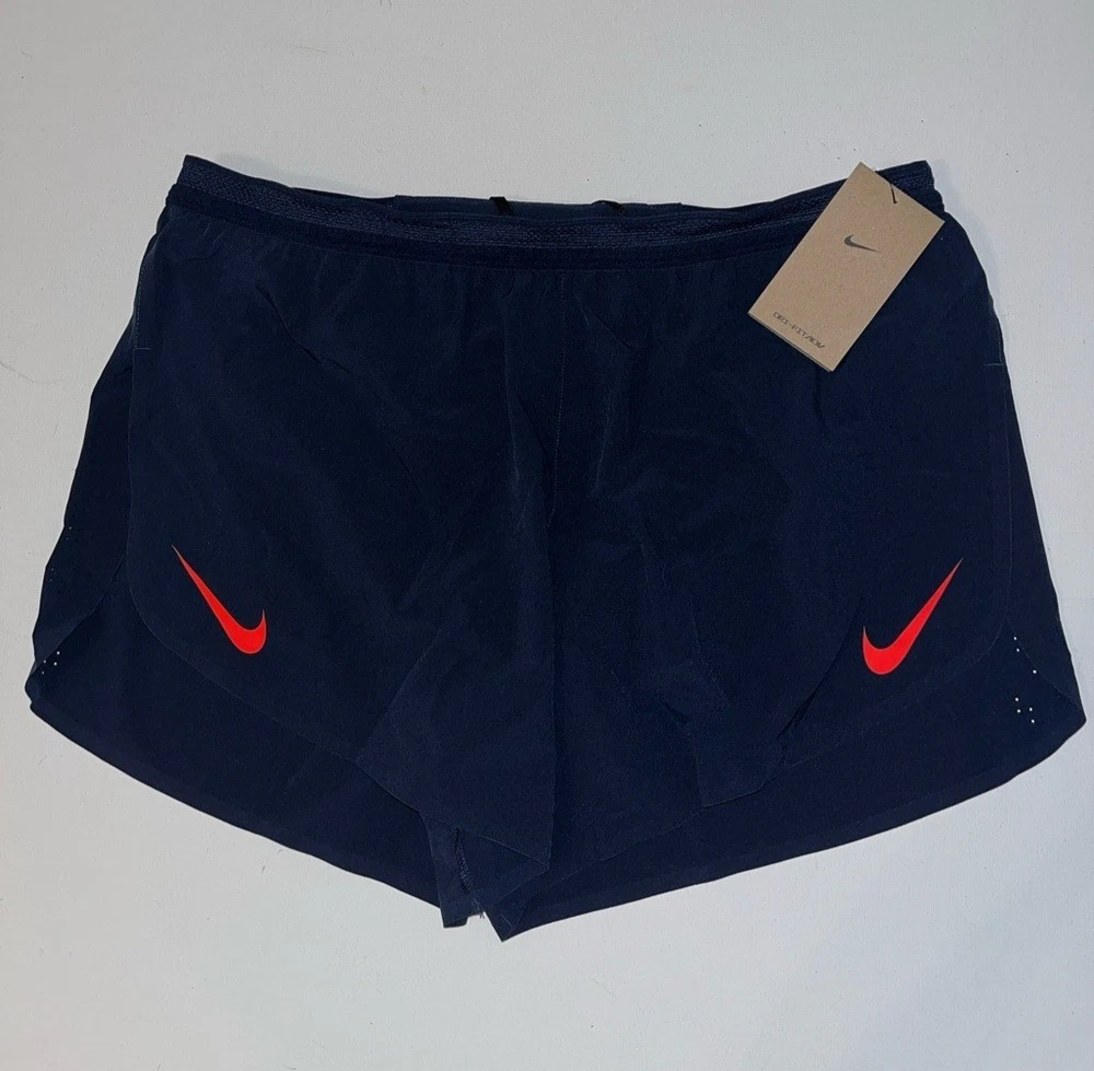 Nike ADV Running Shorts Mens L 4" FN3352-451 Blue brief liner zip pocket $90.00