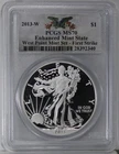 2013 W American Silver Eagle PCGS MS70 Enhanced Mint State First Strike
