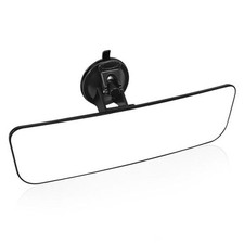 12'' Large Rear View Mirror with Suction Cup, Stick on Universal Frameless