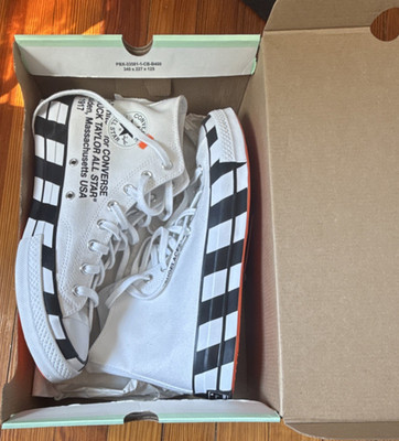 Converse x Off-White Chuck 70 High Top Sneakers White/Black Men's US 10.5