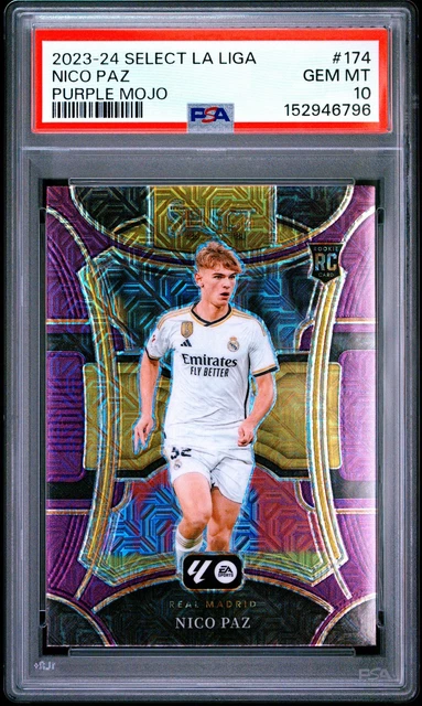 2023-24 Panini Select La Liga Purple Mojo #174 Nico Paz PSA 10