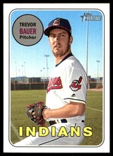 Trevor Bauer 2018 Topps Heritage #267 Indians MLB READ FREE SHIP AutographDen