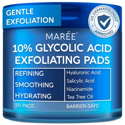 MAREE Glycolic Acid Resurfacing Pads  Toner Pads for Face Cleansing  Exfoliat...