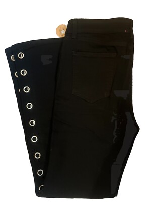 MISA BLACK JEANS Bell bottom Wide Leg Flare Rivets NWT SZ 26 $224