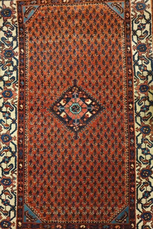 Feiner Handgeknüpfter Antiker Perser Orientteppich 81× 129cm Vintage Traditionel - Bild 4 von 4