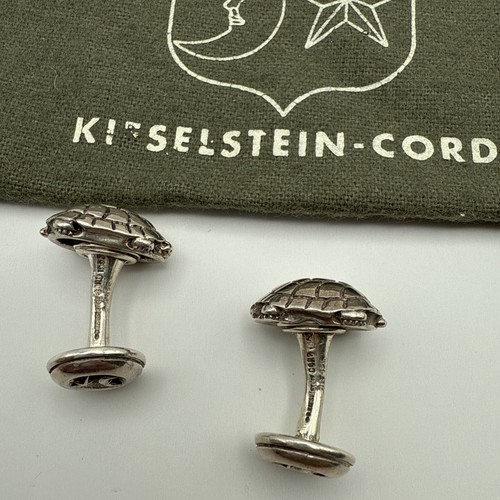 Barry Kieselstein-Cord Sterling Silver Turtle / Tortoise Shell Cufflinks - Picture 9 of 13