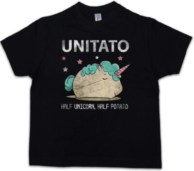 UNITATO Kids Boys T-Shirt Unicorn Potato Rainbow Fun Comedy Fairy Horse Rainbow