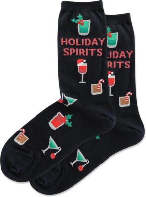 Hot Sox Women's Joy Peace Love Crew Sock 1 Pair, Black, Women's 9-11