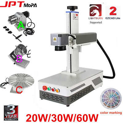 20W 30W 60W JPT MOPA M7 Fiber Laser Marking Machine Gold Metal Engraver+Rotation