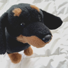 Toys R Us Animal Alley Black Dachshund Wiener Dog Puppy Stuffed Plush 16"