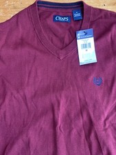 NWT CHAPS RALPH LAUREN Hand Framed Sweater VEST Maroon Mens Cotton XL J1
