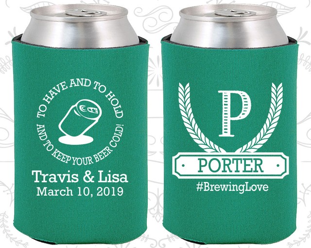 Personalized Wedding Koozies Custom Koozie Gift (578) Monogram Wedding