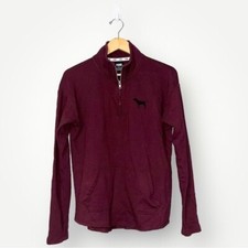 Pink VS 1/4 Zip Pullover Jacket in Maroon Size S