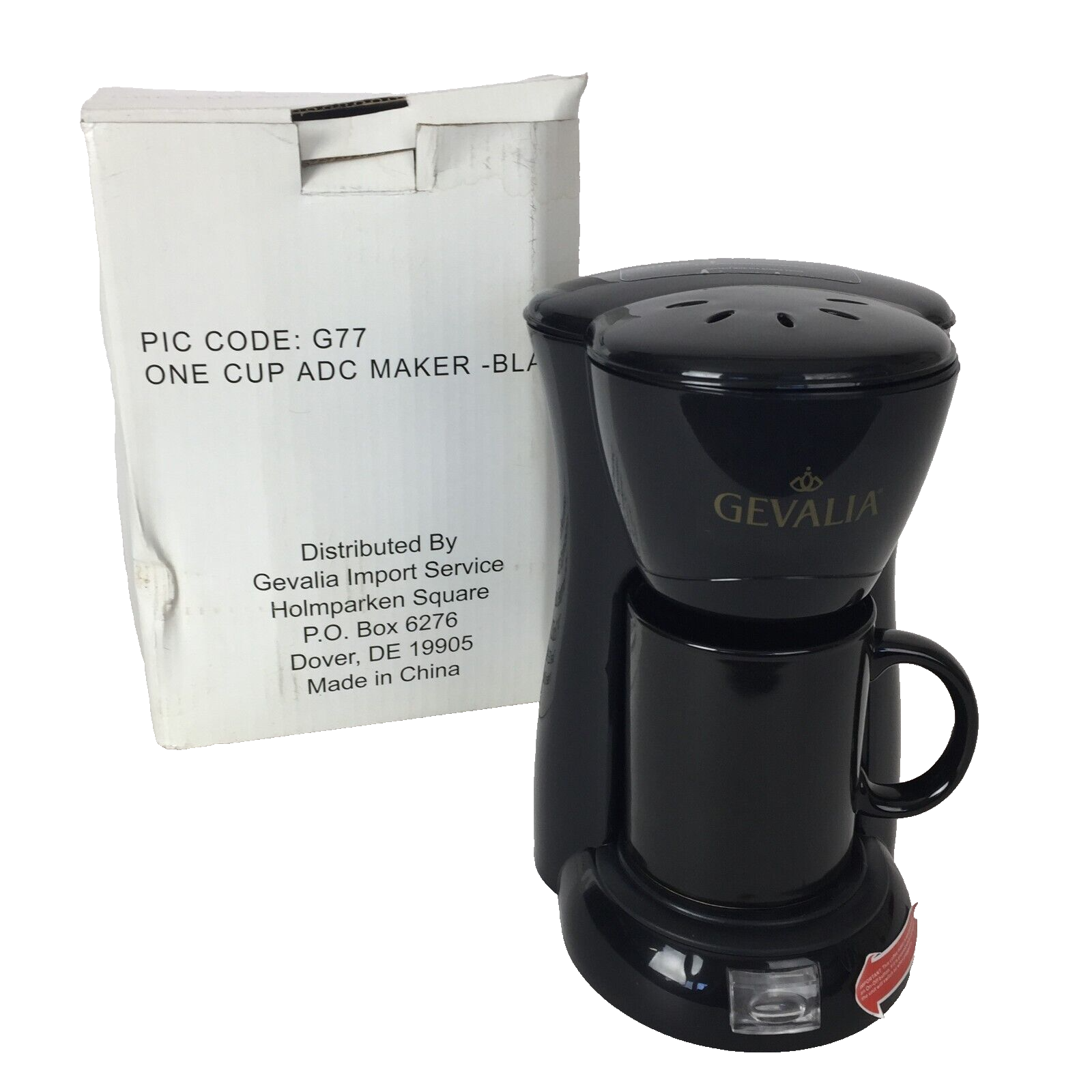 GEVALIA One Cup Coffee Maker With Mug Model C73 Black NEW In Factory