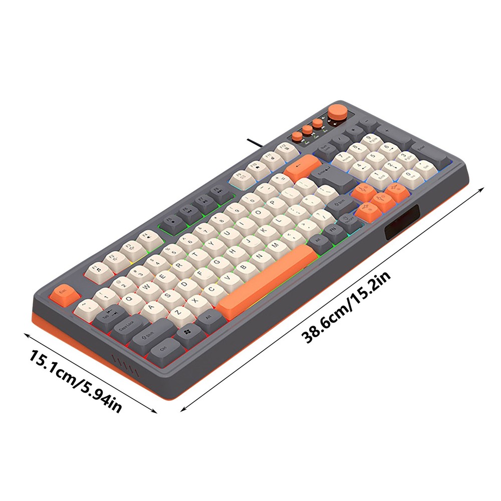Compact Illuminated Mechanical Keyboard for Gaming Laptop and Business Use