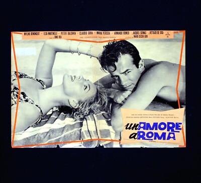AMORE A ROMA fotobusta poster Maria Perschy Peter Baldwin Dino Risi Spiaggia AQ5