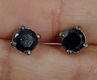 6mm Round Black Rohdium + Simulated Diamond Women Push Back Stud Earring Silver1 — photo 4