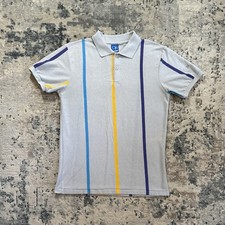 Vintage Ocean Pacific OP Polo Shirt Size Large Striped Short Sleeve Surf 80s USA