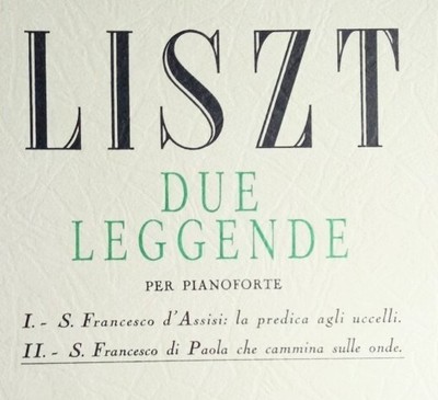 LISZT - S. Francesco di Paola (n. 2. da Due Leggende) Spartito pianoforte nuovo