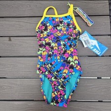 TYR The Finals Women Woodstock No Foil Swimsuit Flutterback -Size 36 New