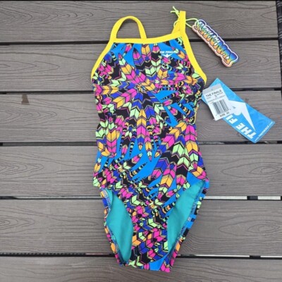TYR The Finals Women Woodstock No Foil Swimsuit Flutterback  -Size 38 New