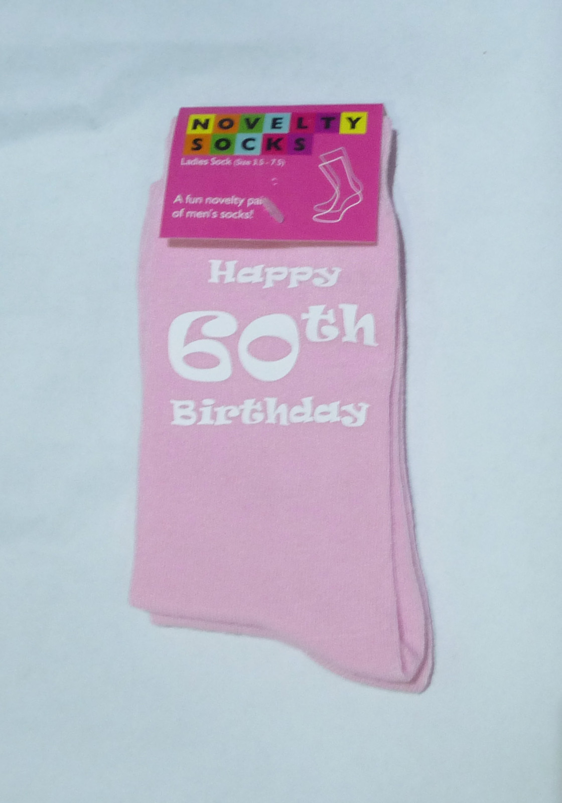 Happy 60th Birthday Printed Design Ladies Pink Socks Great 60th Birthday Gift