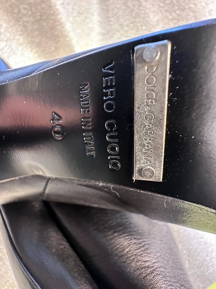 Dolce & Gabbana D&G Punta Hasta la Rodilla Cuero Negro ¿Leer 41? Foto 4 de 4