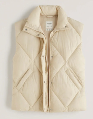 Quilted Puffer Vest French Vanilla Size 