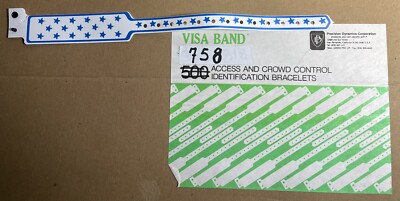 758 - 1  Blue Star PLASTIC/VINYL WRISTBANDS For Access & Crowd Control At Events