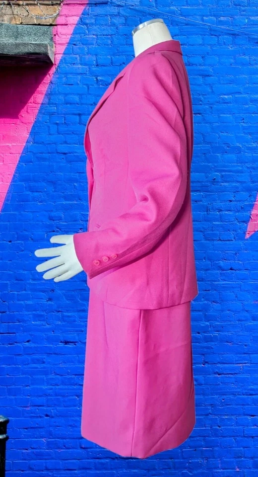 HABERDASHERY By PERSONAL Mujer 2 Piezas ROSA INTENSO Falda Traje POLIÉSTER Talla 14/18 Foto 2 de 4