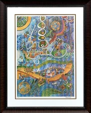 RAPHAEL ABECASSIS "WEDDING" GICLEE ON PAPER GLITTER ENHANCED H/S & N FRAMED COA