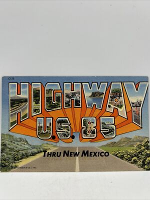 c1940s Large Letter Curt Teich HIGHWAY US 85 THRU NEW MEXICO Postcard