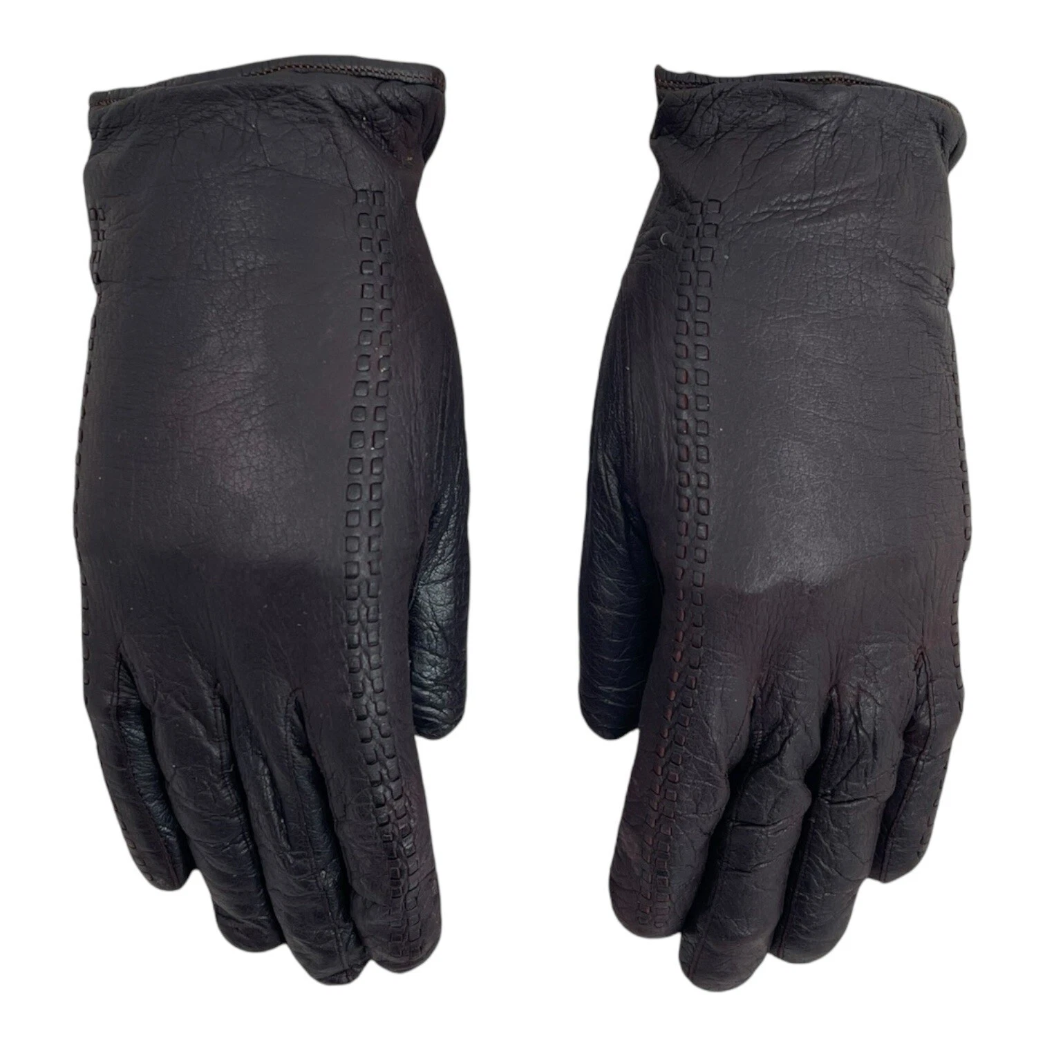 Vintage ETIENNE AIGNER Leather Driving Gloves Womens XS 6.5 Wrist Lined Ladies