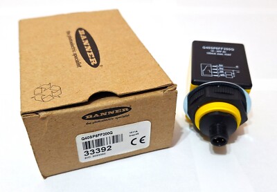 Banner Q40SP6FF200Q Photoelectric Harsh Environment Sensor. Range 200mm 10-30VDC