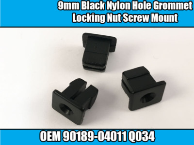 10x 9 mm schwarz Nylon Loch Tülle Sicherungsmutter Schraubbefestigung OEM 90189-04011 Q034