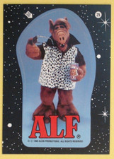 1988 Topps Alf Sticker Card Black Stars Background 25 Alf Cheetah Suit unused