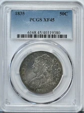 1835 Capped Bust Half Dollar PCGS XF45 (6168) Original Coin