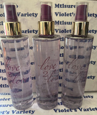 3 COTY LOVE 2 LOVE FRAGRANCE BODY SPRAY MIST 8 OZ FREESIA/VIOLET PETALS NEW FULL