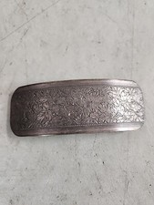 VERY RARE VTG STANLES STEEL METAL VERY STRONG BARRETTE HAIR CLIP GENUINE SILVER
