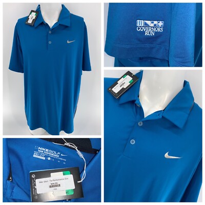 Nike Golf Tour Performance Polo Shirt XL Blue Poly Governors Run NWT YGI Q4-194