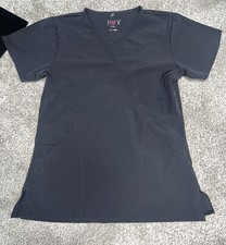 Joy Scrub Top 4 Way Stretch Gray Small